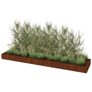 Korito za rože iz jekla corten Texas xxl 500 x 120 cm