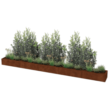 Korito za rože iz jekla corten Texas xxl 500 x 50 cm