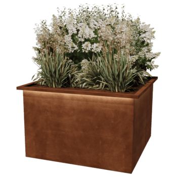 Varjeno korito za rože iz jekla corten Alabama z LED 120 x 120 x 80 cm