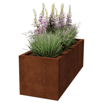 Varjeno korito za rože iz jekla corten Montana 150 x 50 x 50 cm