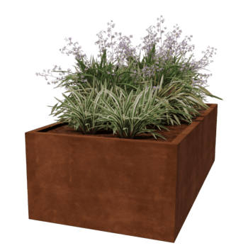 Varjeno korito za rože iz jekla corten Montana 200 x 100 x 60 cm