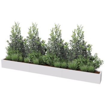 Korito za rože iz prašno barvanega jekla Texas xxl 360 x 30 cm