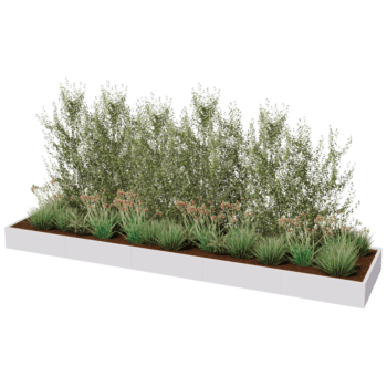 Korito za rože iz prašno barvanega jekla Texas xxl 500 x 120 cm