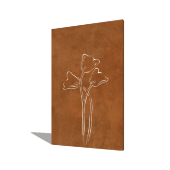 Vrtna plošča iz jekla corten tulipan simetrično 120 x 6 x 190 cm