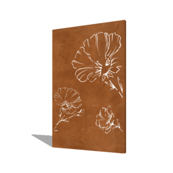 Vrtna plošča iz jekla corten mak 120 x 6 x 190 cm