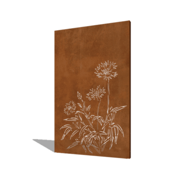 Vrtna plošča iz jekla corten modri glavinec 120 x 6 x 190 cm