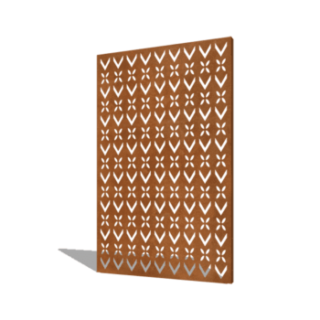 Vrtna plošča iz jekla corten strešni motiv sestava 1 120 x 6 x 190 cm