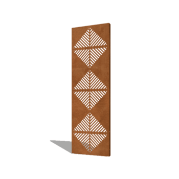 Vrtna plošča iz jekla corten črte sestava 4 60 x 6 x 190 cm