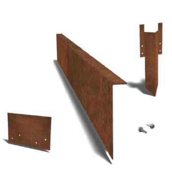Obrobe za gredice iz jekla corten pod kotom 12 cm komplet na 15 metrov