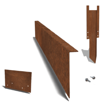 Obrobe za gredice iz jekla corten pod kotom 22 cm komplet na 15 metrov