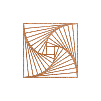 Stenska dekoracija iz jekla corten Geometrijske oblike 3.0