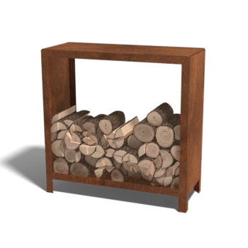 Stojalo za drva iz jekla corten Indiana 100 x 100 x 40 cm