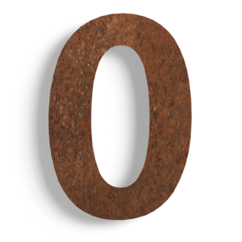 Hišna številka iz jekla corten 0 - 15 cm
