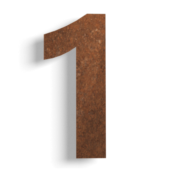 Hišna številka iz jekla corten 1 - 15 cm
