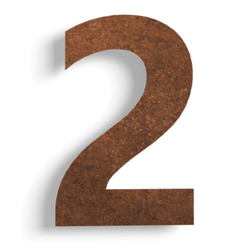 Hišna številka iz jekla corten 2 - 15 cm