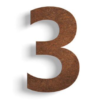 Hišna številka iz jekla corten 3 - 15 cm