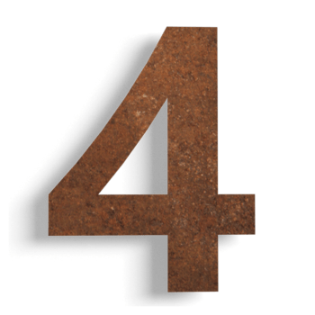 Hišna številka iz jekla corten 4 - 15 cm