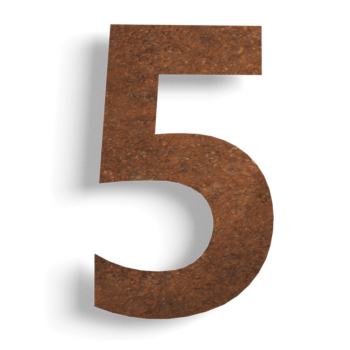 Hišna številka iz jekla corten 5 - 30 cm