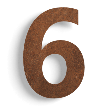 Hišna številka iz jekla corten 6 - 15 cm