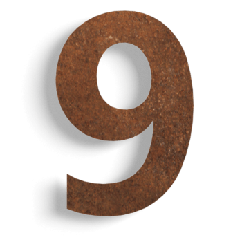 Hišna številka iz jekla corten 9 - 15 cm