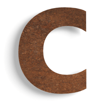 Hišna številka iz jekla corten c - 10 cm
