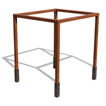 Pergola iz jekla corten nastavitev kvadrat 274 x 250 cm