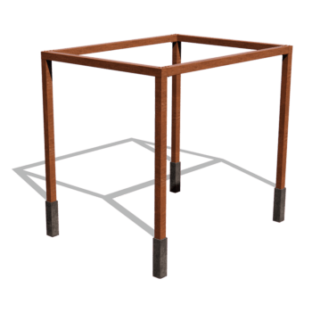 Pergola iz jekla corten nastavitev kvadrat 324 x 250 cm