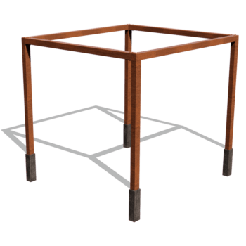 Pergola iz jekla corten nastavitev kvadrat 324 x 300 cm