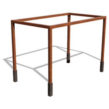 Pergola iz jekla corten nastavitev kvadrat 424 x 250 cm