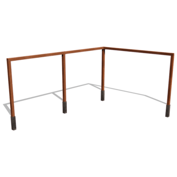 Pergola iz jekla corten kotna postavitev 600 x 412 cm