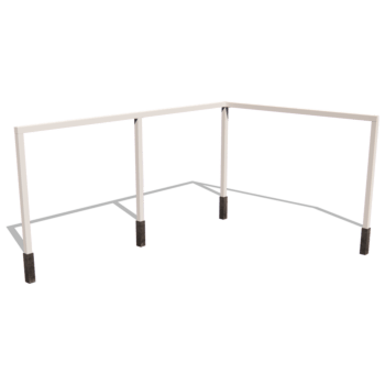 Pergola iz prašno barvanega jekla kotna postavitev 600 x 412 cm