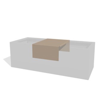 Platforma iz korito za rože iz prašno barvanega jekla 40 x 51 x 20 cm