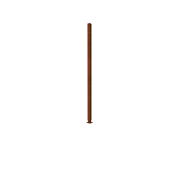 Vrtna ograja iz jekla corten H vmesni steber s talno ploščo 190 x 6 x 6 cm