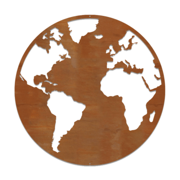 Stenska dekoracija iz jekla corten Globus