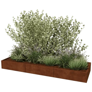 Corten jekleno korito za rože XXL - Pravokotnik - 300 x 100 cm