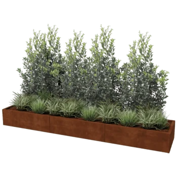 Corten jekleno korito za rože XXL - Pravokotnik - 300 x 60 cm