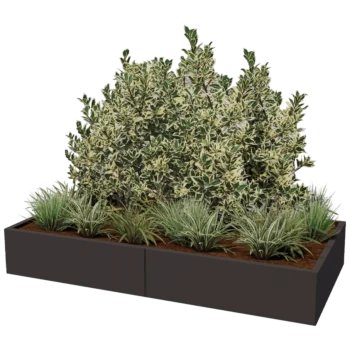 Jekleno korito za rože XXL - Pravokotnik - 200 x 100 x 40 cm - Druga RAL barva - Brez dnoplošče