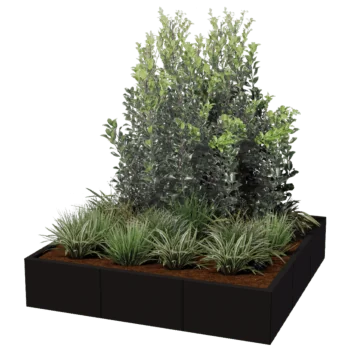 Jekleno korito za rože XXL - Kvadrat - 150 x 150 cm