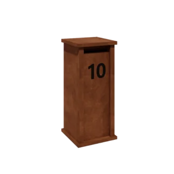 Corten jekleni poštni nabiralnik - Arizona S - 40 x 40 x 100 cm