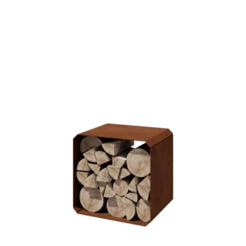 Corten jekleno Regal za drva - Colorado 1 kos - 40 x 40 x 40 cm