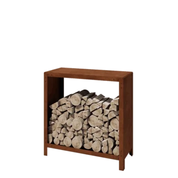 Corten jekleno Regal za drva - Indiana - 100 x 40 x 100 cm