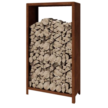 Corten jekleno Regal za drva - Indiana - 100 x 40 x 180 cm