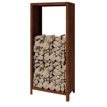 Corten jekleno Regal za drva - Indiana - 80 x 40 x 180 cm