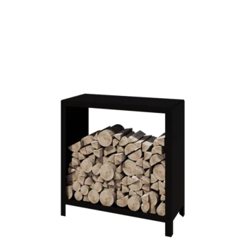 Jekleni regal za drva - Indiana - 100 x 40 x 100 cm - RAL9005 mat (črna)