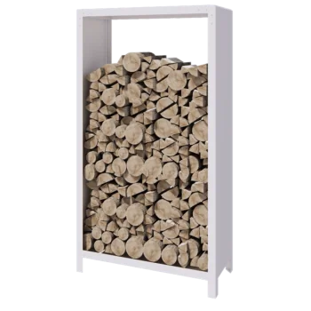 Jekleni regal za drva - Indiana - 100 x 40 x 180 cm - RAL9010 mat (bela)