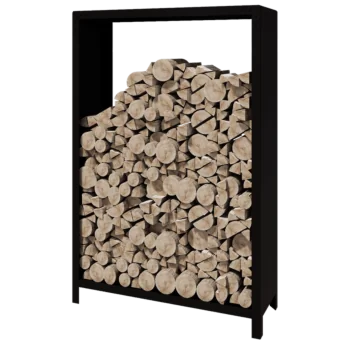 Jekleni regal za drva - Indiana - 120 x 40 x 180 cm - RAL9005 mat (črna)