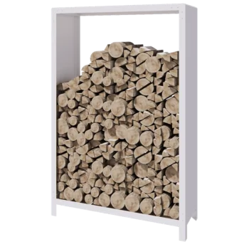 Jekleni regal za drva - Indiana - 120 x 40 x 180 cm - RAL9010 mat (bela)