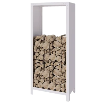 Jekleni regal za drva - Indiana - 80 x 40 x 180 cm - RAL9010 mat (bela)