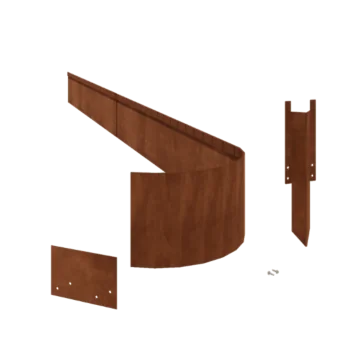 Corten jekleni vrtni robnik - Sploščen FLEX - Višina 23 cm - Celoten komplet 15 meter