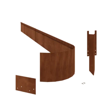 Corten jekleni vrtni robnik - Sploščen FLEX - Višina 23 cm - Celoten komplet 24 meter